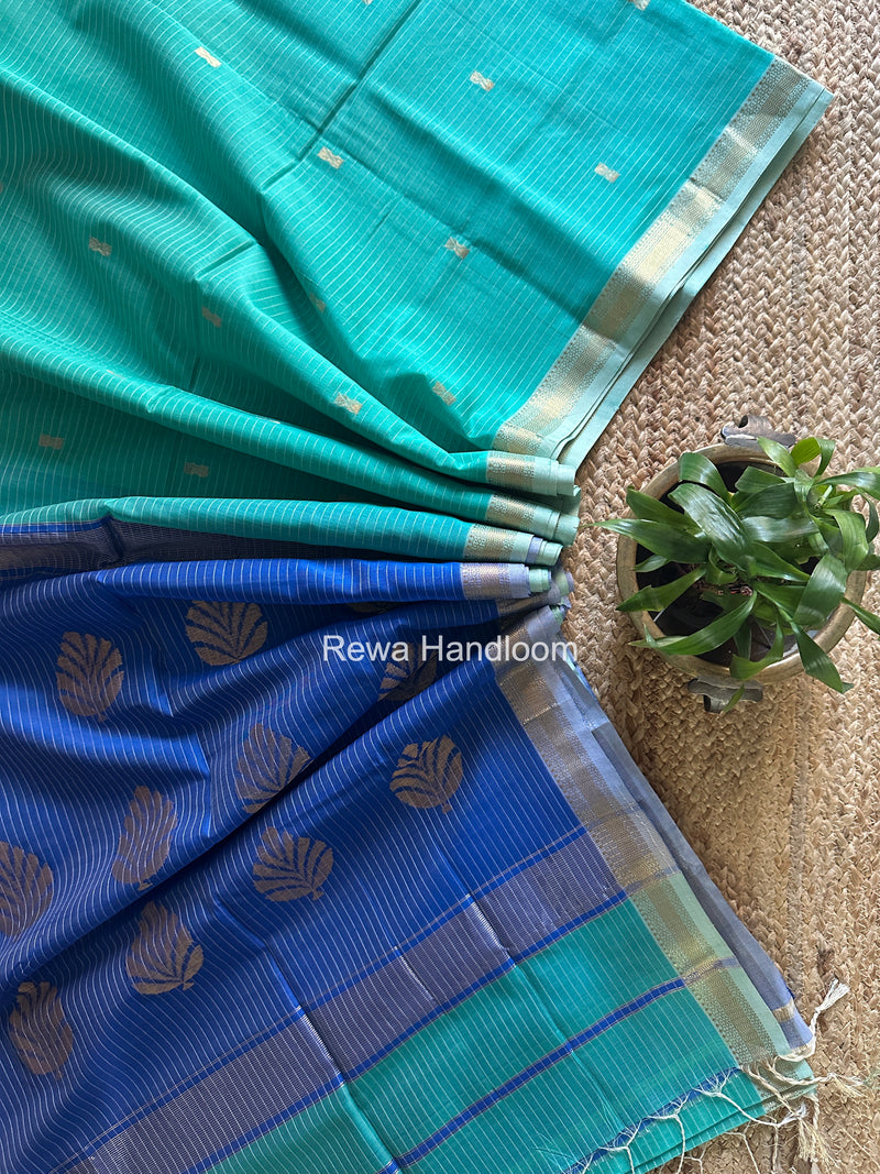 Maheshwari Aqua Green Butta Pallu Saree BTPS0105