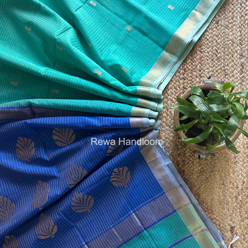 Maheshwari Aqua Green Butta Pallu Saree BTPS0105