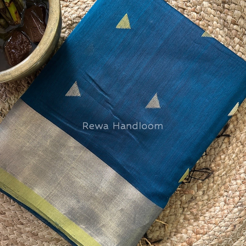 Rama Green Zari Butti Maheshwari Saree SB074