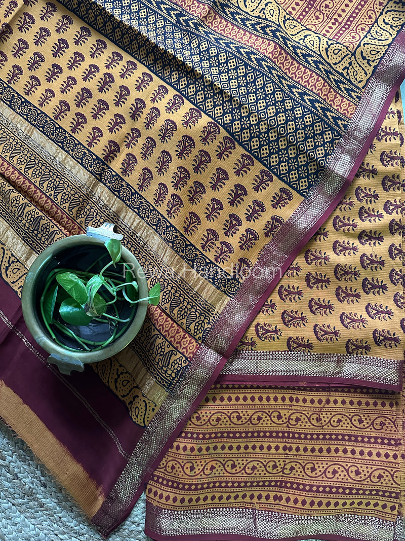 Maheshwari Orange-Maroon Bagh Print Suit BSP032