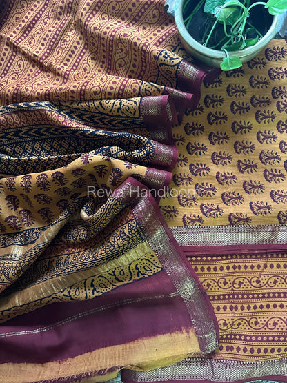 Maheshwari Orange-Maroon Bagh Print Suit BSP032