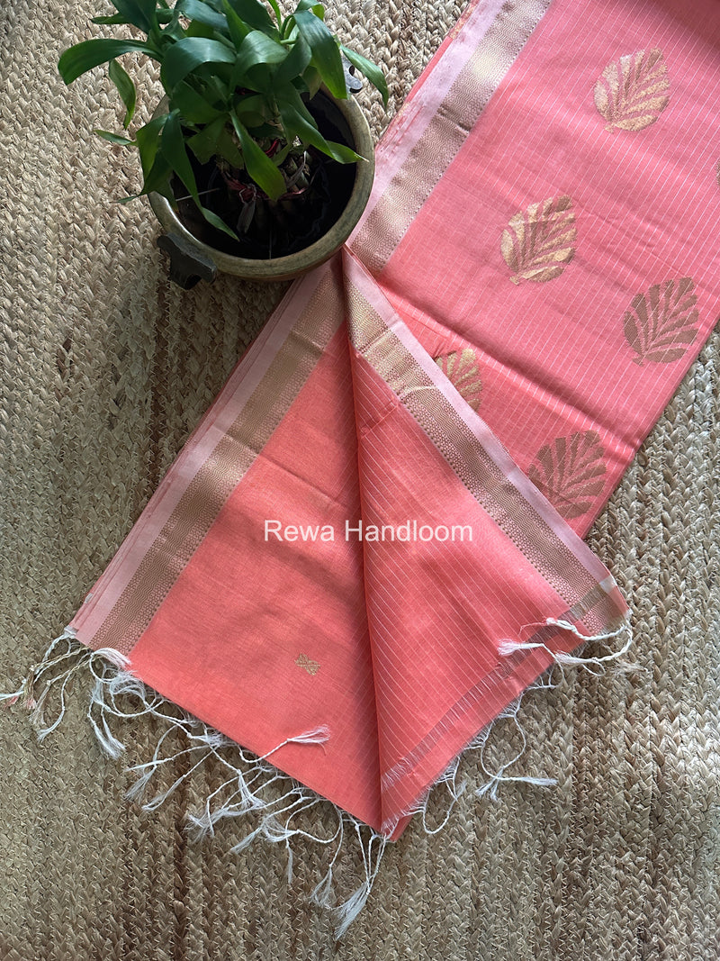 Maheshwari Peach Butta Pallu Saree BTPS0104
