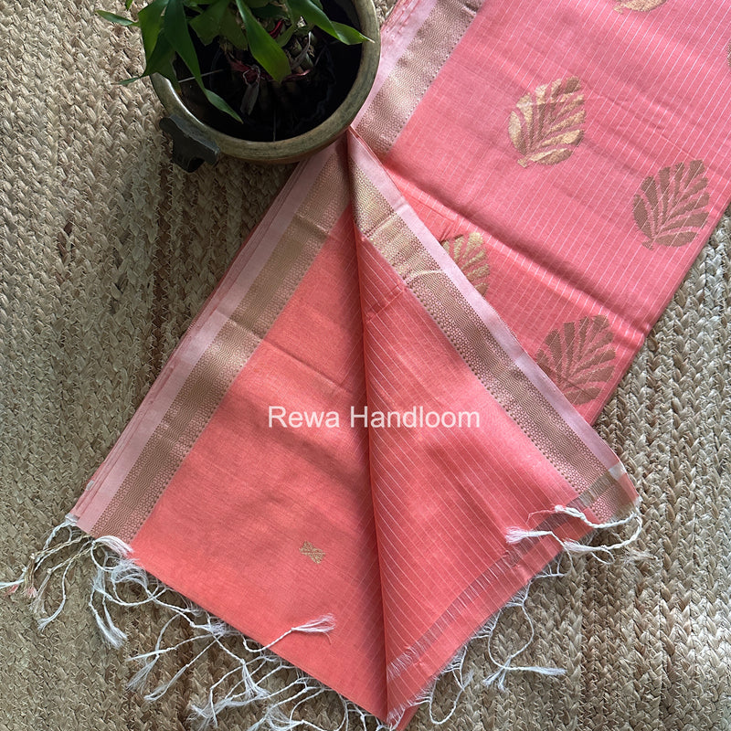 Maheshwari Peach Butta Pallu Saree BTPS0104