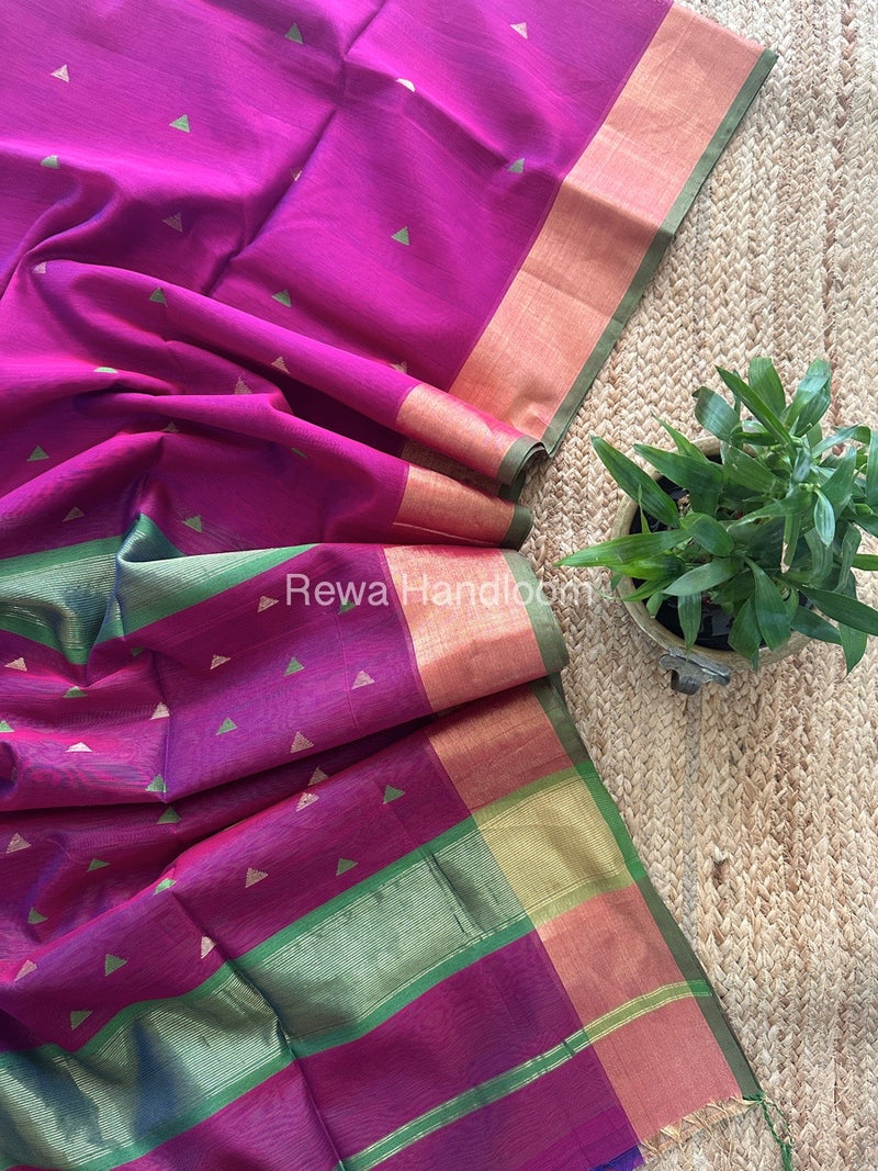  Zari Butti Maheshwari Saree
