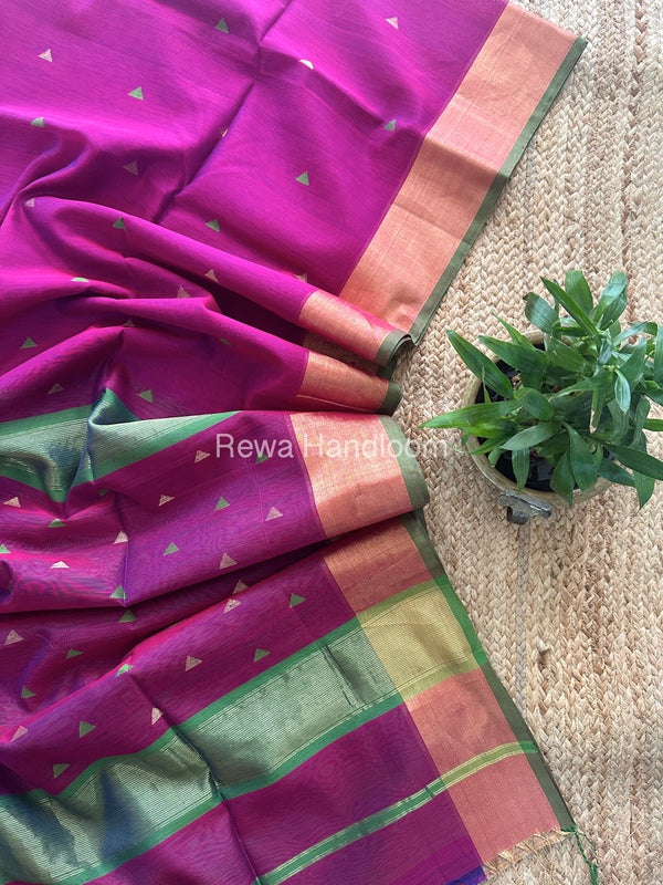  Zari Butti Maheshwari Saree