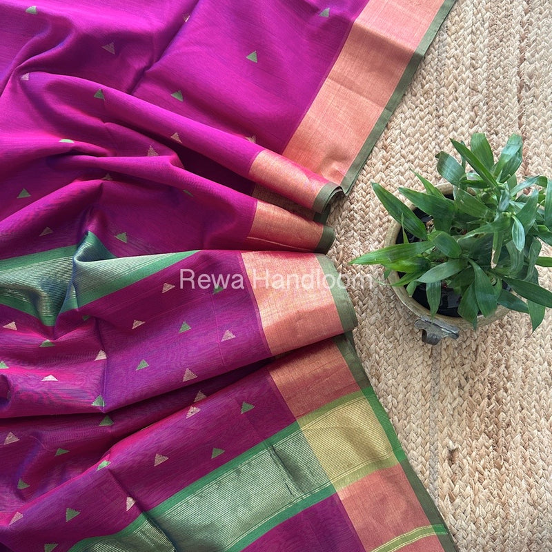 Zari Butti Maheshwari Saree