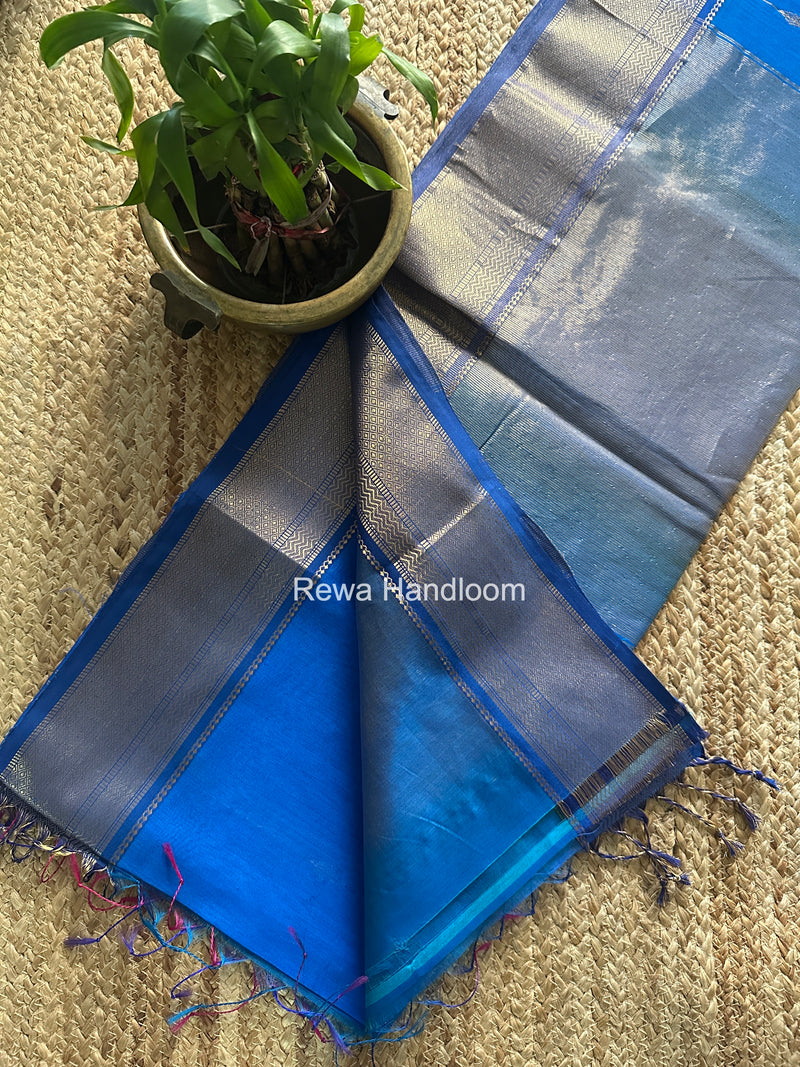 Maheshwari Blue Shaded Butti Saree SBBS037