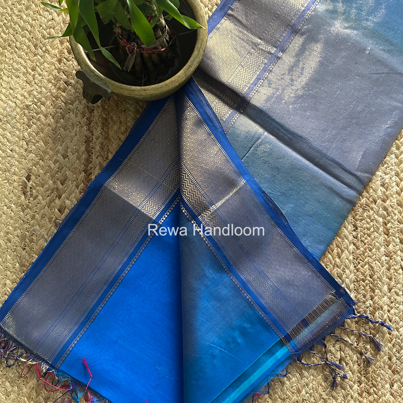 Maheshwari Blue Shaded Butti Saree SBBS037