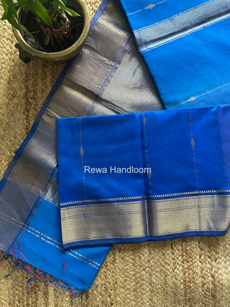 Maheshwari Blue Shaded Butti Saree SBBS037