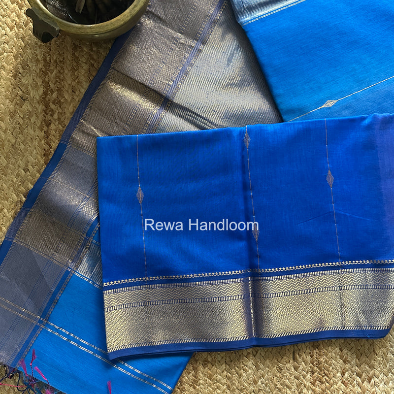 Maheshwari Blue Shaded Butti Saree SBBS037