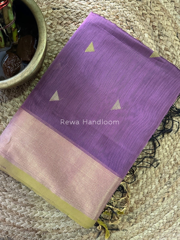Purple Zari Butti Maheshwari Saree SB073