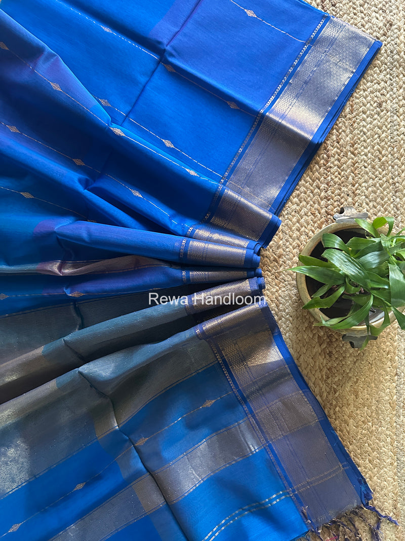 Maheshwari Blue Shaded Butti Saree SBBS037