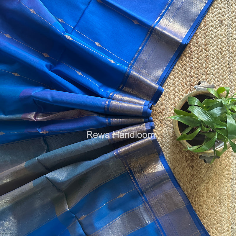 Maheshwari Blue Shaded Butti Saree SBBS037