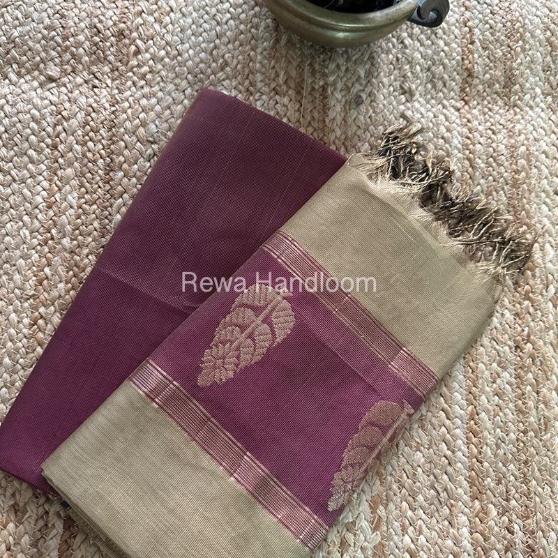 Maheshwari Magenta-Beige Tissue Butta Dress Material TPT075 