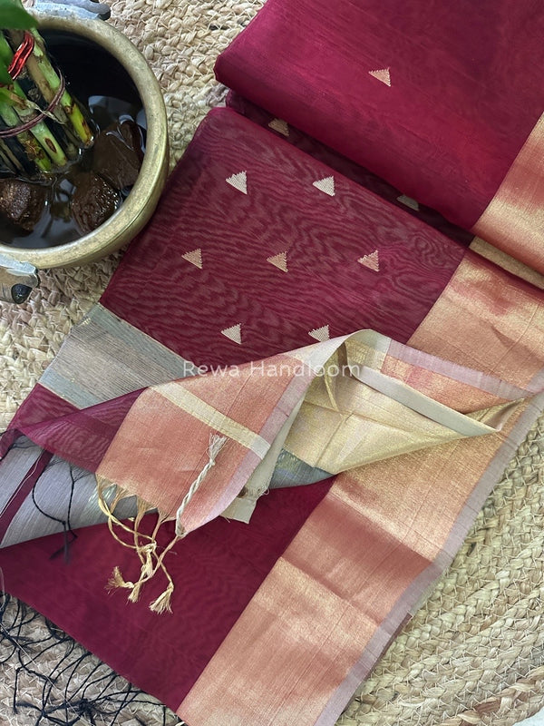  Zari Butti Maheshwari Saree