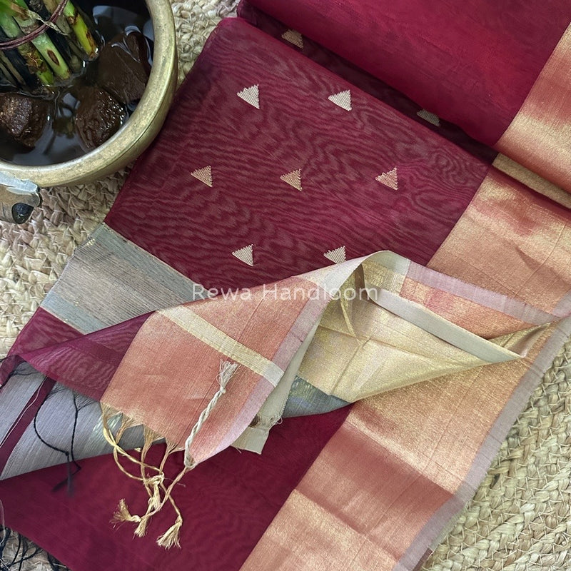  Zari Butti Maheshwari Saree
