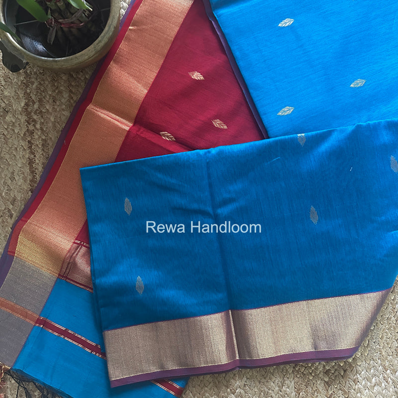 Maheshwari Morpankhi Flower Butti Saree PTB0174