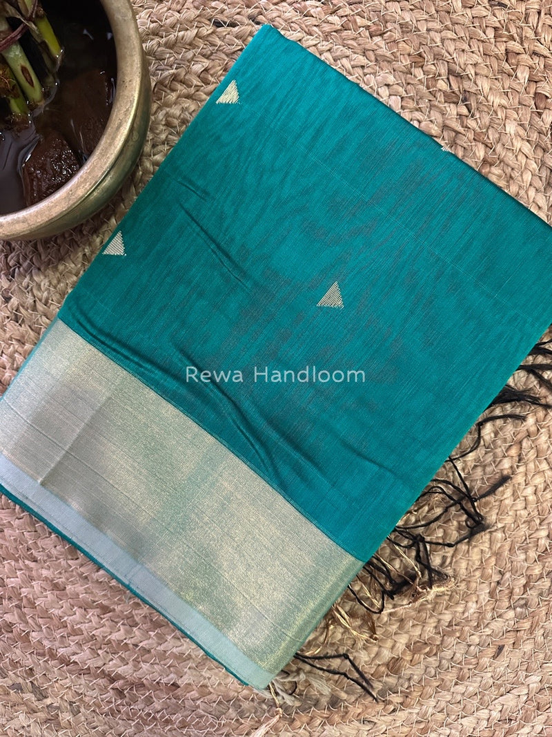Green Zari Butti Maheshwari Saree SB082