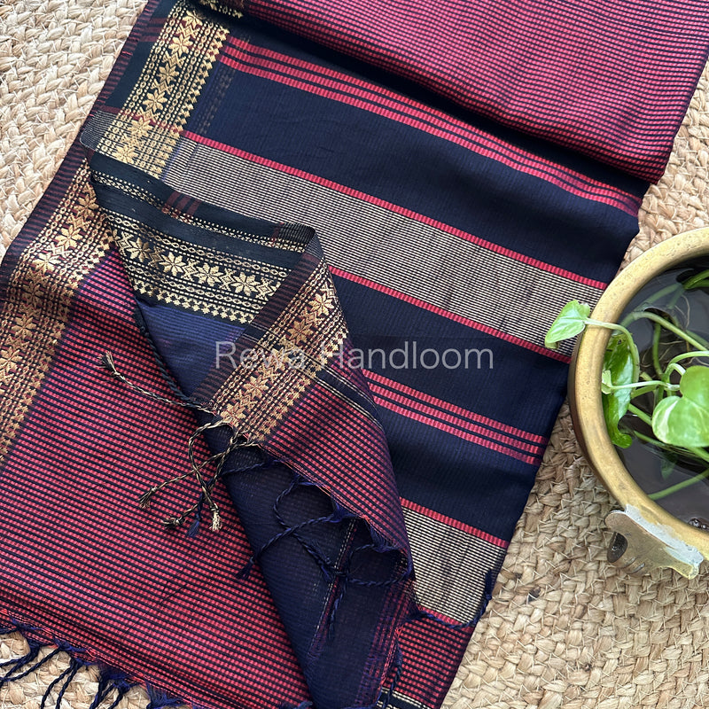 Maheshwari Maroon Garbha Reshami Silk Saree GS104