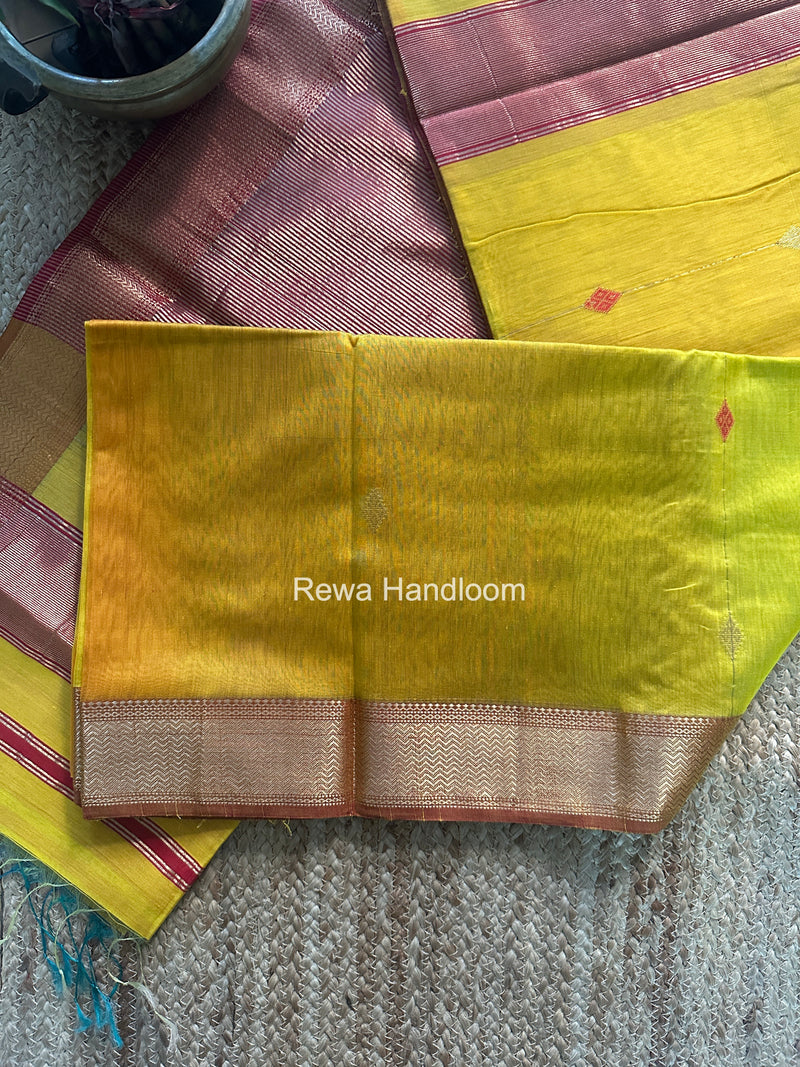 Maheshwari Yellow Shaded Butti Saree SBBS044