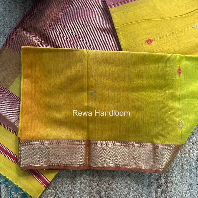 Maheshwari Yellow Shaded Butti Saree SBBS044