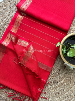 Maheshwari Red Garbha Reshami Silk Saree GS109