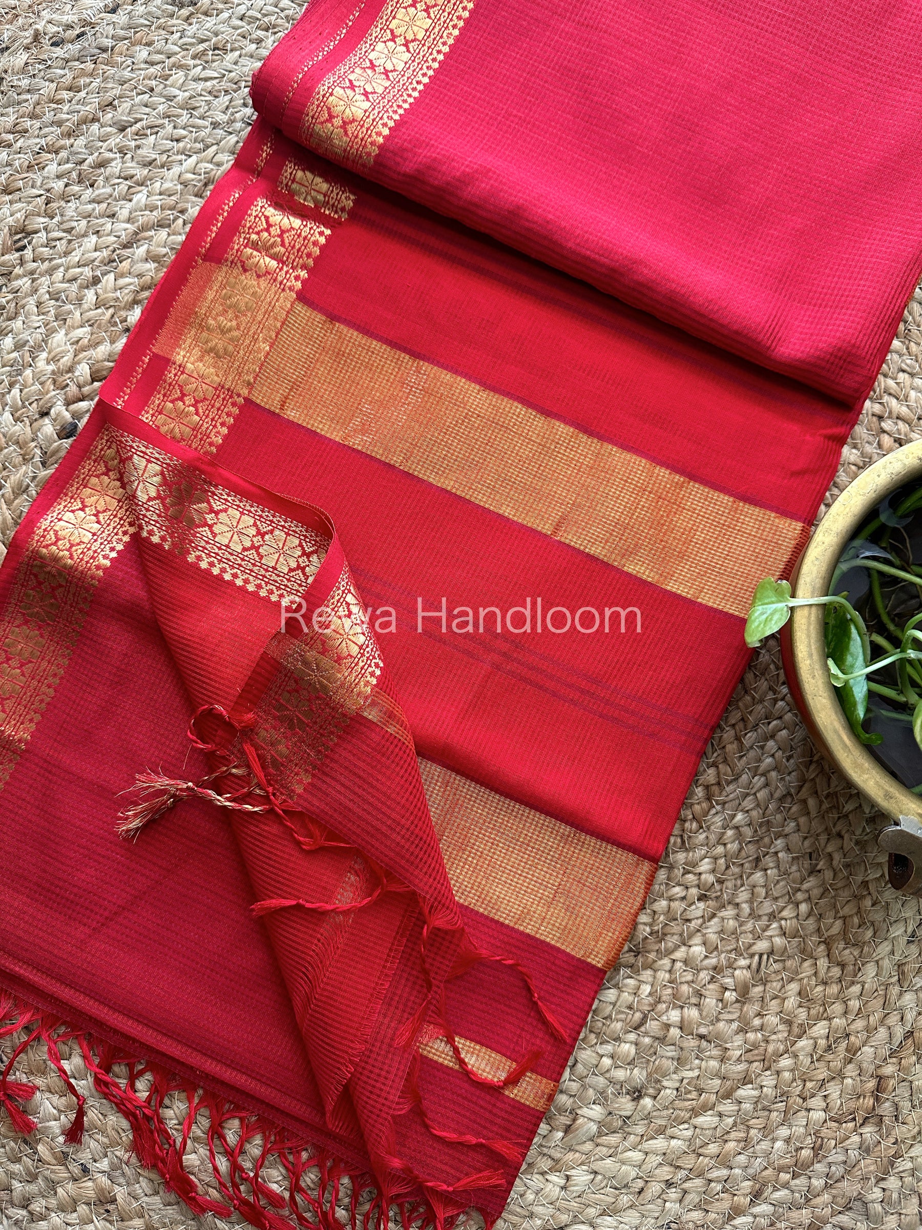 Maheshwari Rani Pink Garbha Reshami Silk Saree GS111