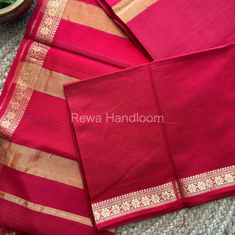 Maheshwari Rani Pink Garbha Reshami Silk Saree GS111