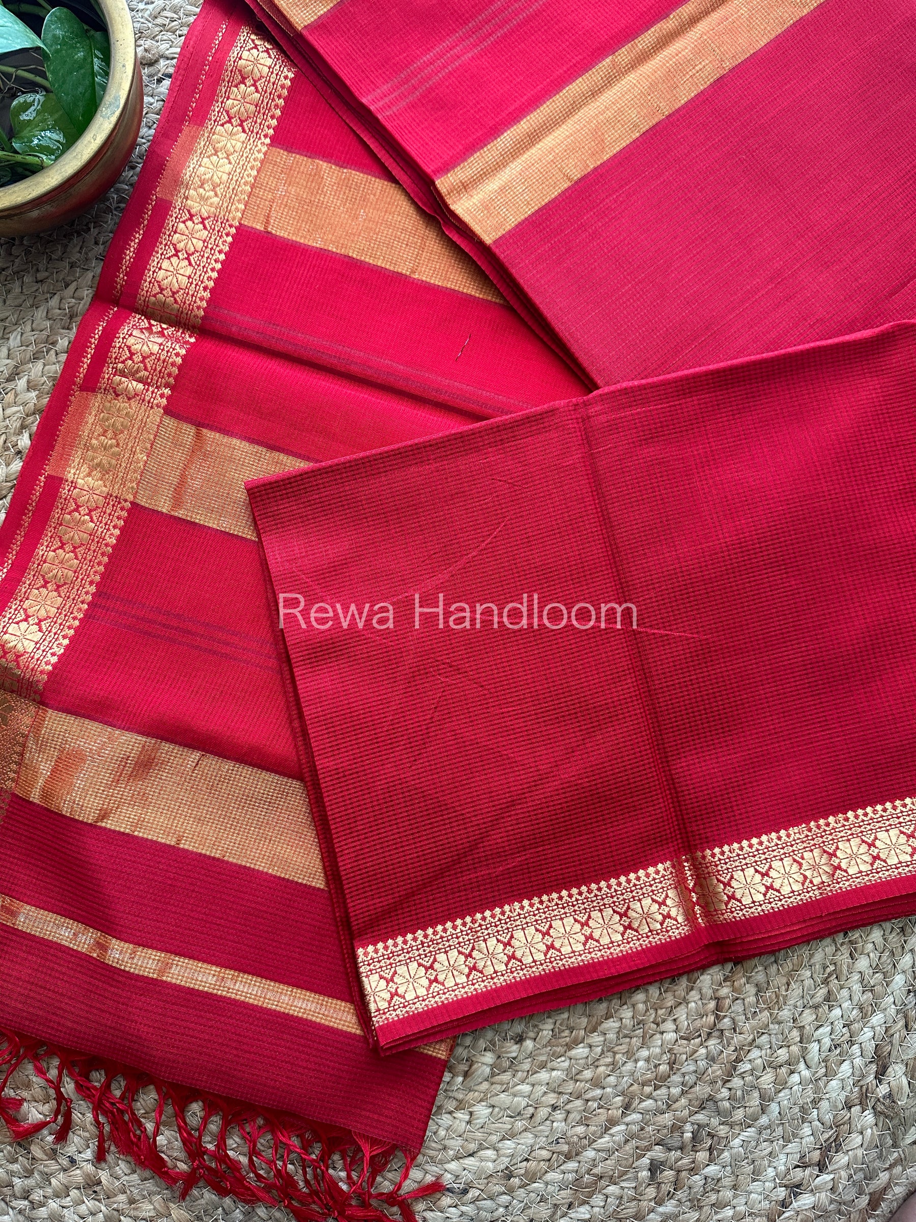 Maheshwari Rani Pink Garbha Reshami Silk Saree GS111