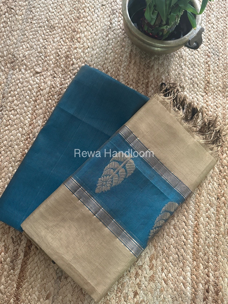 Maheshwari Blue-Beige Tissue Butta Dress Material TPT080