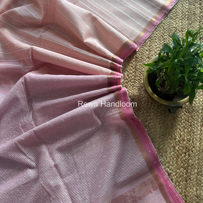 Maheshwari Baby Pink Gichha Thread Lining Saree GTLS060