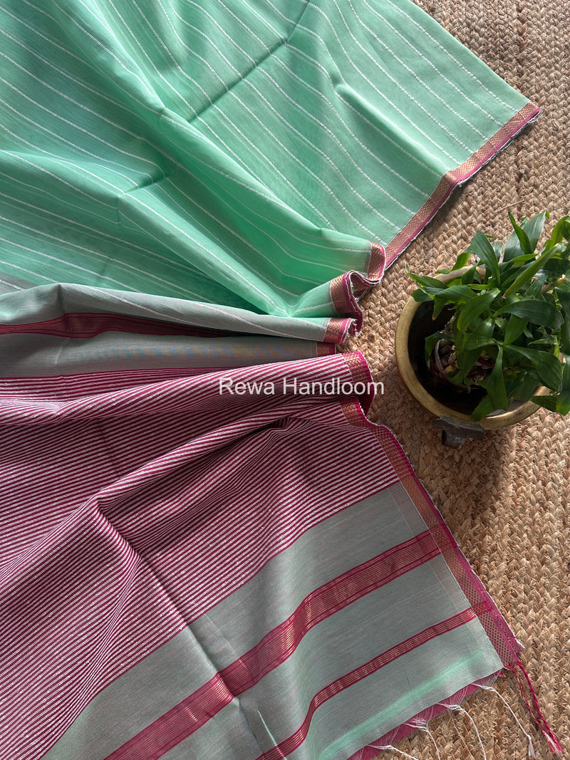 Maheshwari Pista Gichha Thread Lining Saree GTLS061