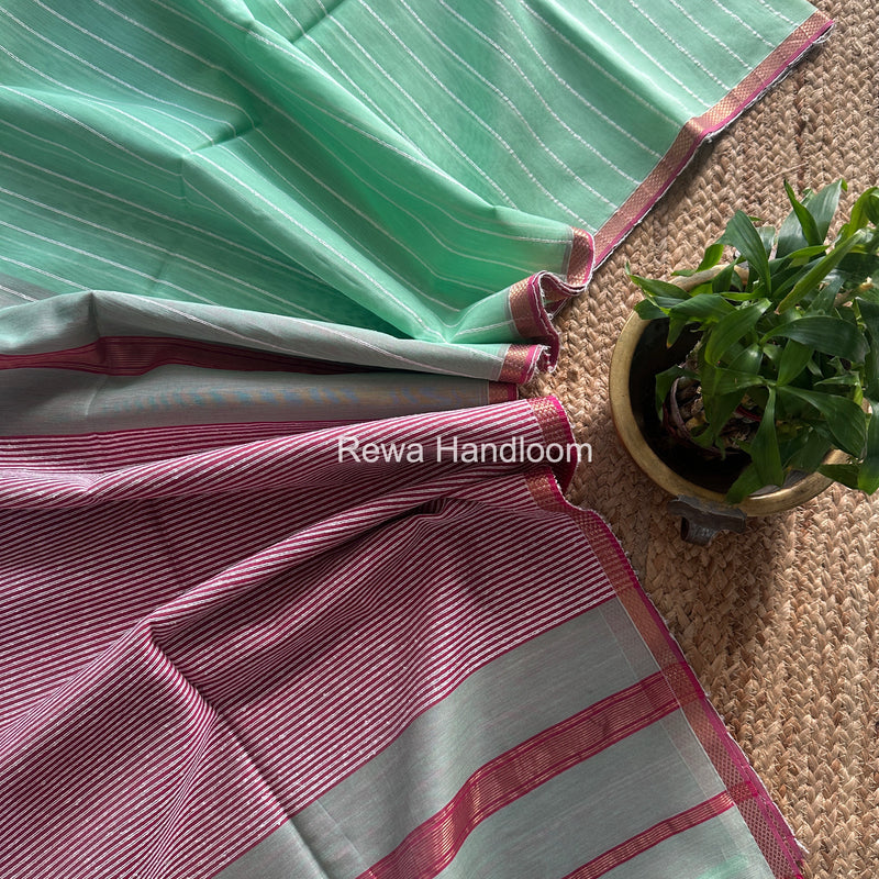 Maheshwari Pista Gichha Thread Lining Saree GTLS061