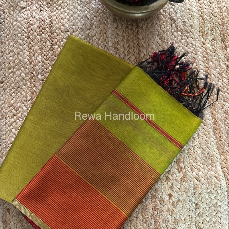 Maheshwari Mehendi Green Multicolour Dress Material RTP057