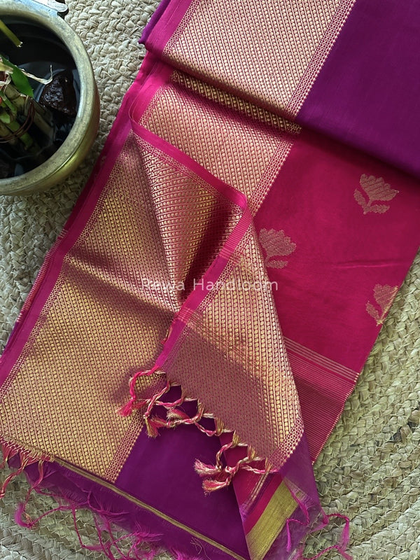  Butta Zari Border Maheshwari Saree