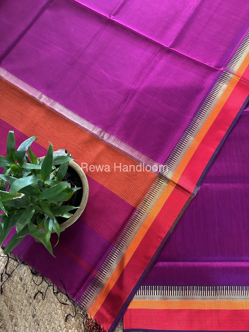 Maheshwari Magenta Multicolour Dress Material RTP058