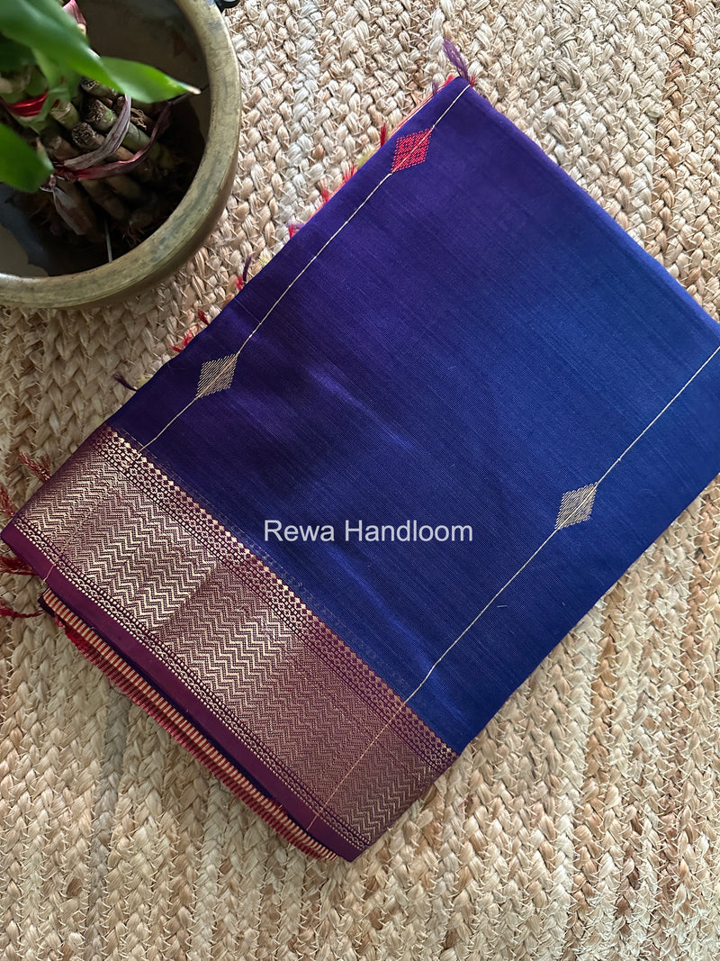 Maheshwari Blue Shaded Butti Saree SBBS041
