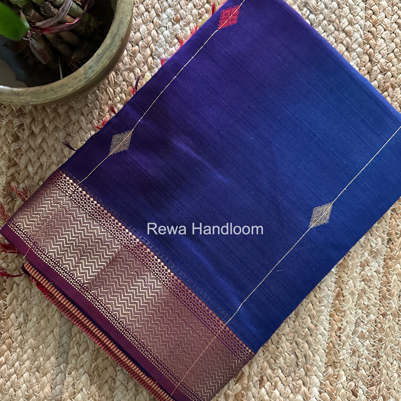 Maheshwari Blue Shaded Butti Saree SBBS041