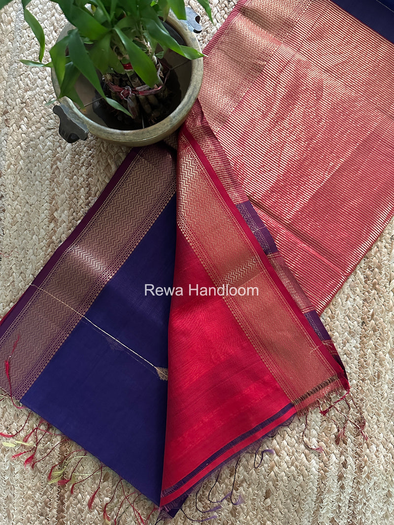 Maheshwari Blue Shaded Butti Saree SBBS041