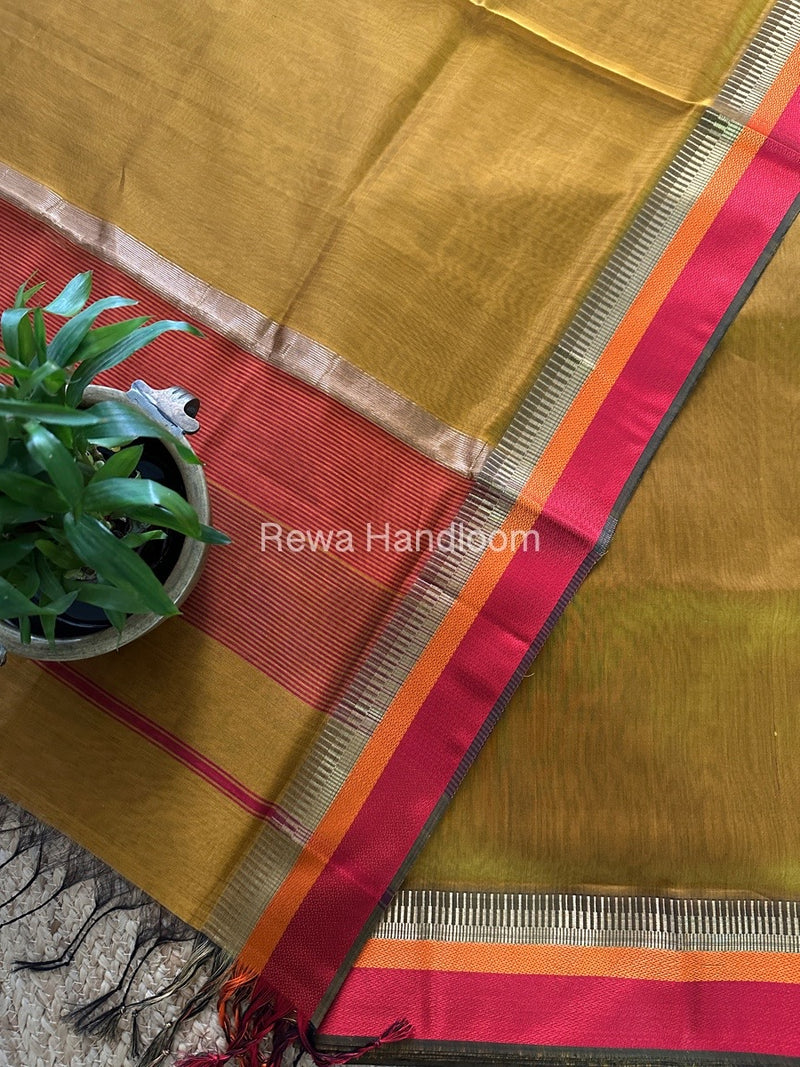 Maheshwari Mustard Multicolour Dress Material RTP059