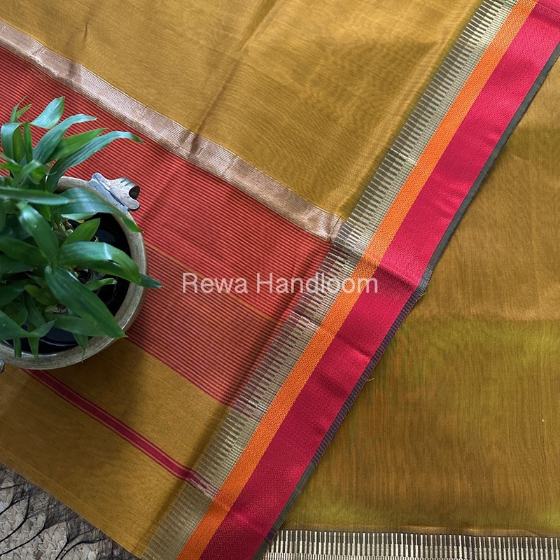 Maheshwari Mustard Multicolour Dress Material RTP059