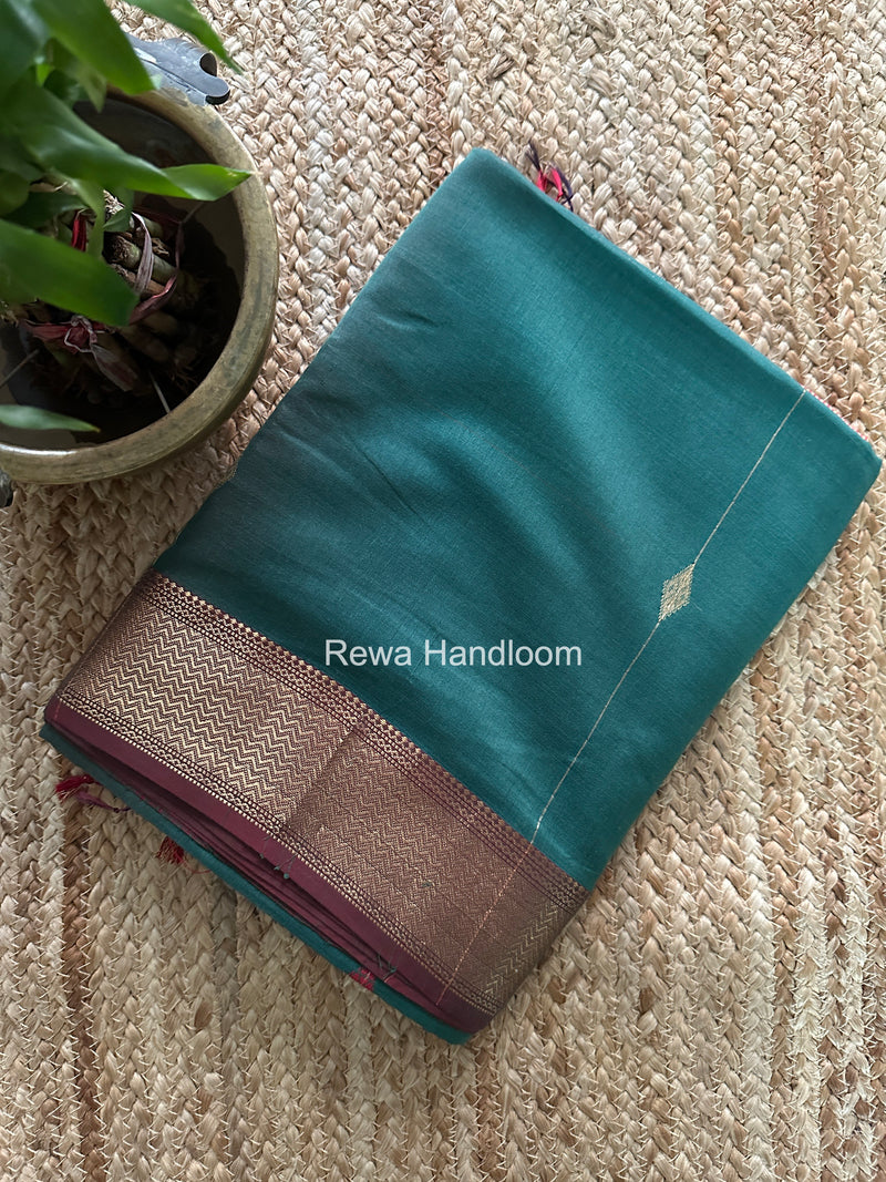 Maheshwari Aqua Green Shaded Butti Saree SBBS042
