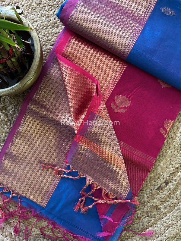  Butta Zari Border Maheshwari Saree