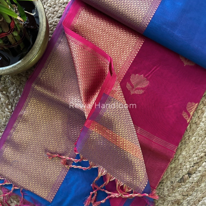  Butta Zari Border Maheshwari Saree