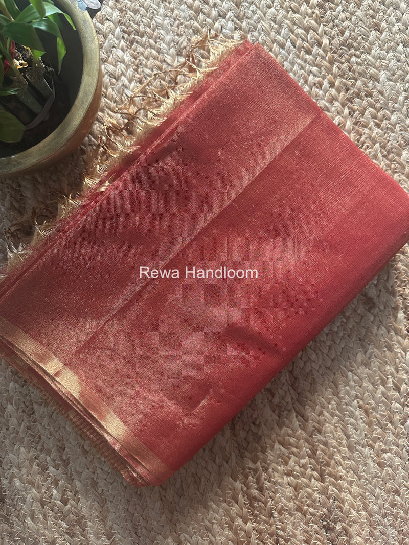 Maheshwari Maroon Tissue Saree TS040