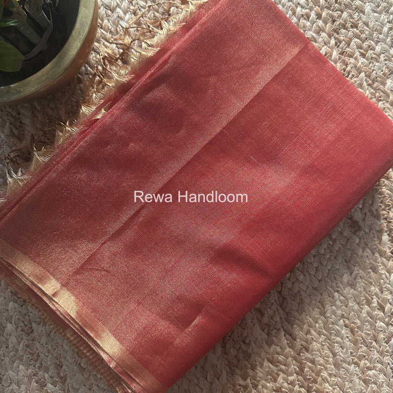 Maheshwari Maroon Tissue Saree TS040