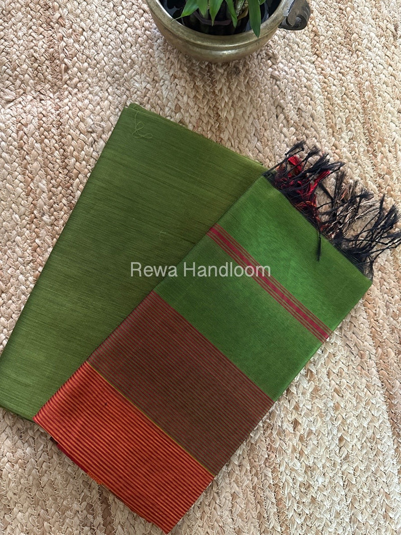 Maheshwari Chutney Green Multicolour Dress Material RTP061