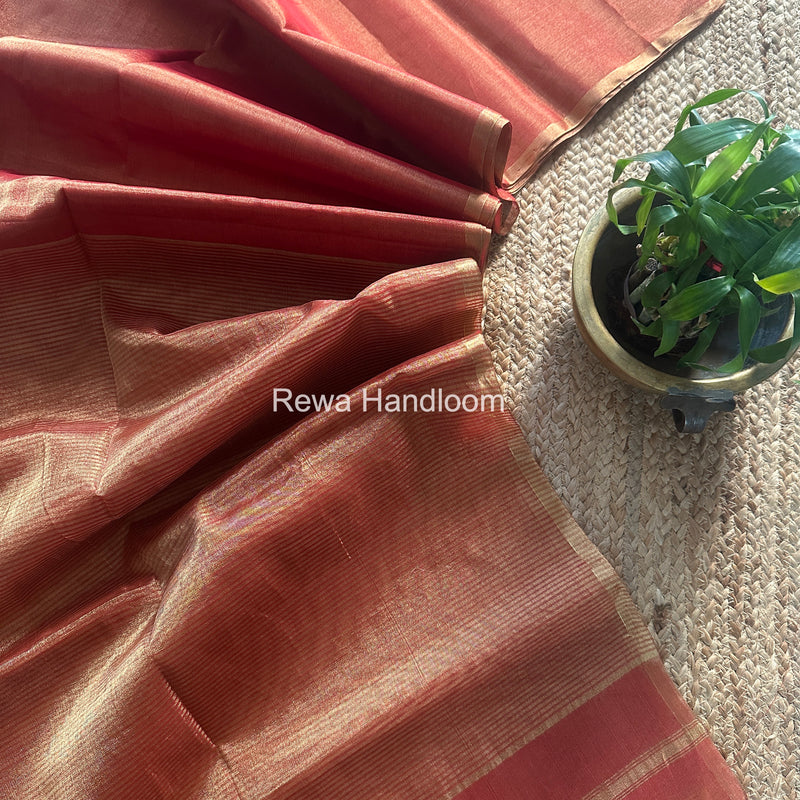 Maheshwari Maroon Tissue Saree TS040