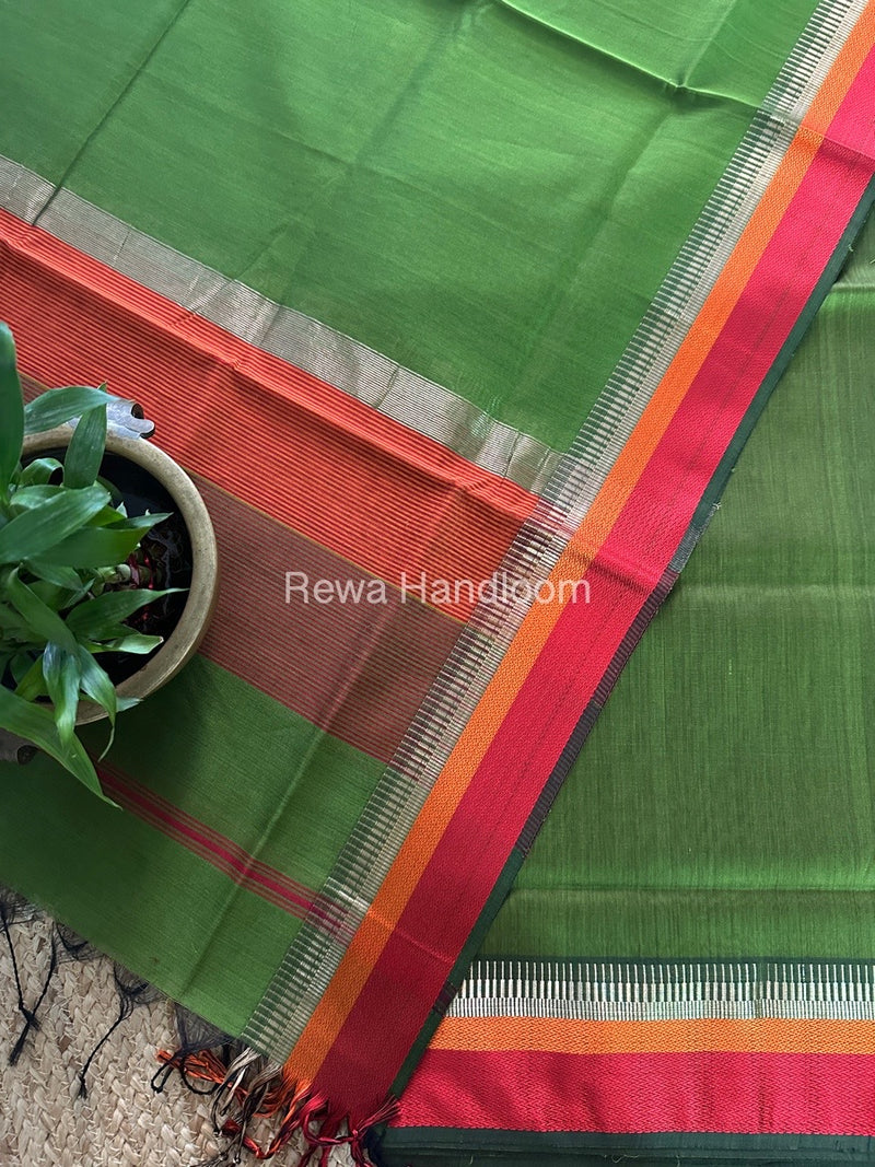 Maheshwari Chutney Green Multicolour Dress Material RTP061