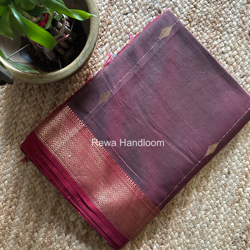 Maheshwari Wine Shaded Butti Saree SBBS043